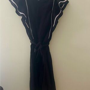 Banana Republic Elegant Black Dress with Ruffle Details